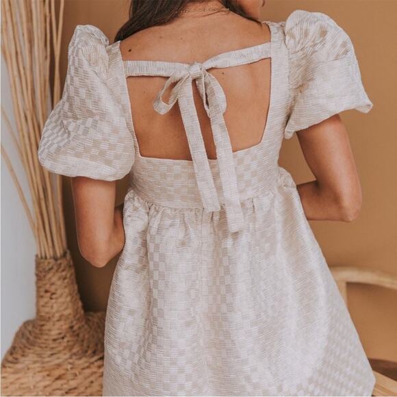 Jacquie The Label Milkmaid Babydoll Gold Metallic Milk Maid Dress Small Regency - Picture 8 of 11